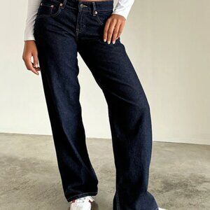 Motel Rocks Low Rise Parallel Indigo Blue Denim New Size W26 L34 Straight Leg